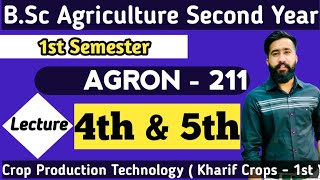 BSc Agriculture Part 2nd  Crop Production Technology  kharif Crops  lecture 4 amp 5 [upl. by Varhol]