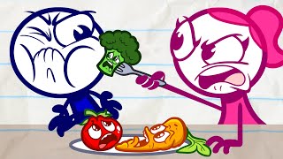 Pencilmate PLAYS With His FOOD  Animated Cartoons Characters  Animated Short Films [upl. by Ididn]