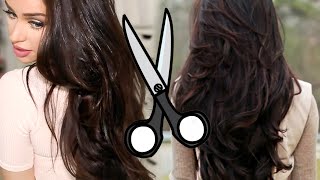 How I Cut Layers in My Hair AT HOME [upl. by Alhahs]