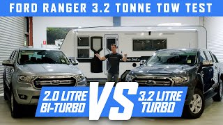 FORD RANGER 2020 32 litre vs 20 litre BITURBO TOW TEST [upl. by Karyl]