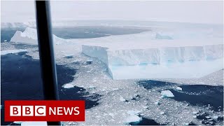 Video captures worlds biggest iceberg  BBC News [upl. by Temp]