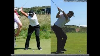 Jon Rahm golf swing  Long Iron faceon amp downtheline July 2017 [upl. by Sellers]