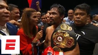 Manny Pacquiao defeats Lucas Matthysse by TKO in the seventh round interview  ESPN [upl. by Vitale]