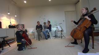 Suzuki cello lesson on Etude book 1 [upl. by Ojadnama]