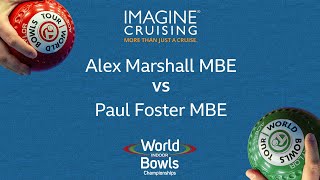 World Indoor Bowls Championship 2024 Alex Marshall MBE vs Paul Foster MBE  Day 16 Match 4 [upl. by Ikkela]