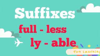 Suffixes full less lyable English Grammar Learningzilla [upl. by Hosea]