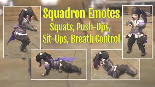 FFXIV Unlock Squadron Emotes Squats PushUps SitUps Breath Control Guide [upl. by Andel]