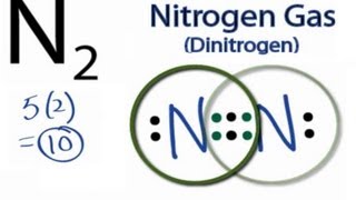 How to Draw the Lewis Dot Structure for N2 Nitrogen Gas Diatomic Nitrogen [upl. by Nyltyak]