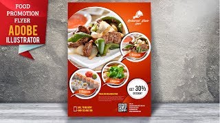 How To Design Food Flyer  Illustrator Tutorial [upl. by Imotih305]