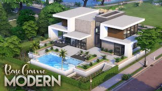 BASE GAME MODERN HOUSE  NO CC  The Sims 4 Speed Build [upl. by Euqinehs161]