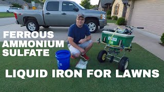 Liquid Iron for Lawns  Ferrous Ammonium Sulfate [upl. by Grissom55]