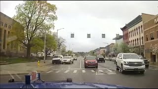 Dashcam Police chase shooting suspect against oneway traffic through downtown Kalamazoo FULL [upl. by Engel]