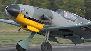 Messerschmitt Bf109 G14 quotBlack 2quot Charged DB605 Sound [upl. by Attolrac]