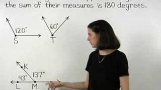 Supplementary Angles  MathHelpcom  Geometry Help [upl. by Alexine]