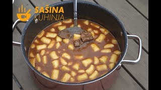 Vinski gulaš recept Goulash Recipe Red Wine  Sašina kuhinja [upl. by Harrow]