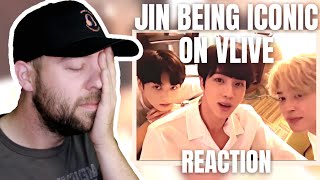 Jin Being Iconic on VLive REACTION [upl. by Arnst]