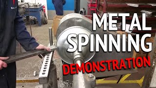 Metal Spinning  Demonstration by an Expert Metal Spinner [upl. by Alleahcim595]