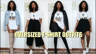 20 Ways To Style Your Oversized TShirt  Oversized TShirt Outfits [upl. by Jennifer]