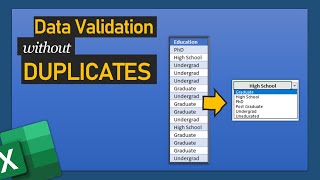 Data validation without duplicates  Excel Tricks [upl. by Reinhard]