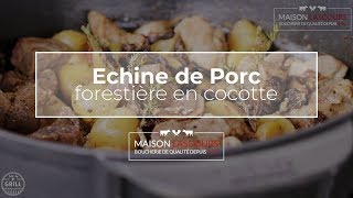 Échine de Porc forestière en cocotte  Recette [upl. by Ahsito]