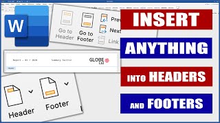 Insert Anything into Headers and Footers  Microsoft Word Tutorials [upl. by Thistle]