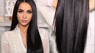 HOW TO SLEEK amp SHINY STRAIGHT HAIR  Carli Bybel [upl. by Woolson208]