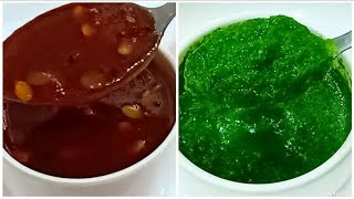 Imli Ki Khatti Meethi Chutney Aur Hari Chutney Banane Ki Recipe  CookWithLubna [upl. by Dollar69]