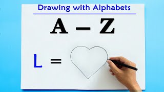 Draw with Alphabet  Drawing with Letters ✅ [upl. by Haskel538]