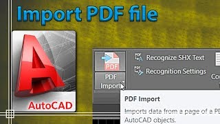 Autocad 2019  How to import a PDF file easily [upl. by Egni20]