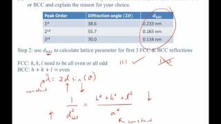 XRD Xray diffraction worked example problem [upl. by Novikoff]