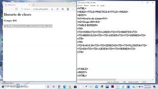 TABLAS HORARIO DE CLASES CON HTML [upl. by Aerdnaeel]