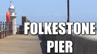 Folkestone pier in Kent  English sea fishing mark South East Coast UK [upl. by Wachtel]