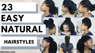 DIY 23 Natural Hairstyles for Black Women on Type 4 Natural Afro Hair for Short Medium Long Hair [upl. by Eeleimaj]