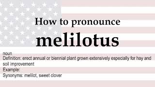 How to pronounce melilotus  meaning [upl. by Hsirrehc214]