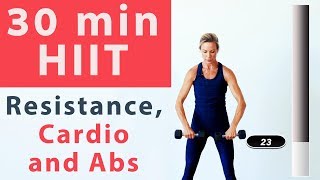 Advanced HIIT cardio resistance and AB interval workout [upl. by Ennaeel]