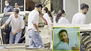 Sara Ali Khan And Ibrahim Ali Khan Rushed At Hospital To Meet Father Saif Ali Khan After iInjury [upl. by Ahsuat35]