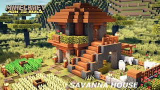 Minecraft How to build a Savanna House  Acacia House Tutorial [upl. by Aitnyc502]