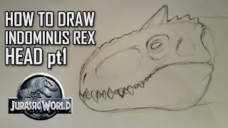 How To Draw Indominus Rex Head  Part 1  Base Head Shape [upl. by Mehelhteb]