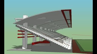 Google SketchUp  How to build a football Stadium  Part 1 [upl. by Annaor753]