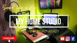 How I Record to Audacity Using BM 800 Mic  V8 Soundcard [upl. by Aciret]