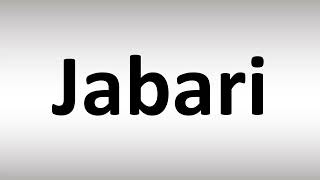 How to Pronounce Jabari [upl. by Fowle32]