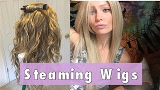 CurlStraighten Synthetic Wigs with Steam  Tutorial [upl. by Kitty]