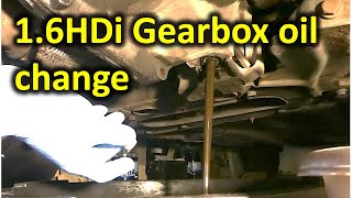 Gearboxtransmission oil change 2007 PeugeotCitroen BE4R 5speed manual [upl. by Yeslek]