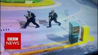 Nairobi hotel attackers captured on CCTV  BBC News [upl. by Dulci193]