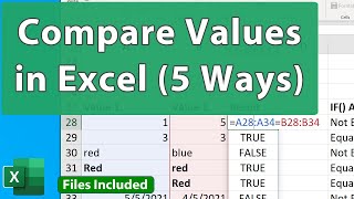 Compare Values in Excel 5 Ways  Beginner to Advanced [upl. by Washington]