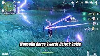 Genshin Impact Musoujin Gorge Swords Unlock Guide  Luxurious Chest Reward [upl. by Charlene]