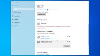 How to Add and Remove Speech Voices in Windows 10 Tutorial [upl. by Ahsinnor]