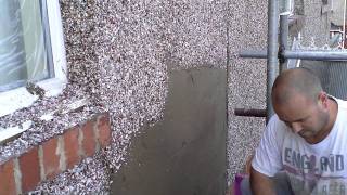 external plastering pebble dashing [upl. by Ydnat]