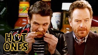 James Franco and Bryan Cranston Bond Over Spicy Wings  Hot Ones [upl. by Potash]