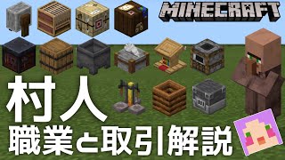 【マイクラ解説】エメラルド効率入手！「村人さんの職業と取引解説」【Minecraft】 [upl. by Ive]